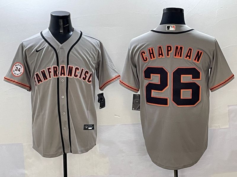 Men San Francisco Giants #26 Chapman Grey Game Nike 2025 MLB Jersey style 36